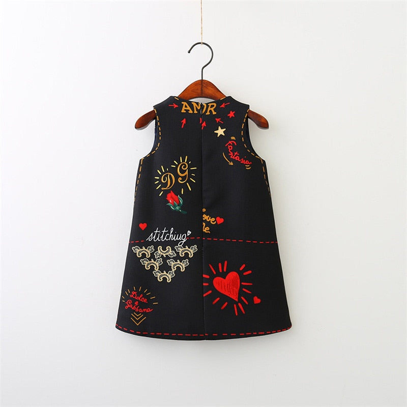 Dotty girls pattern detail dress