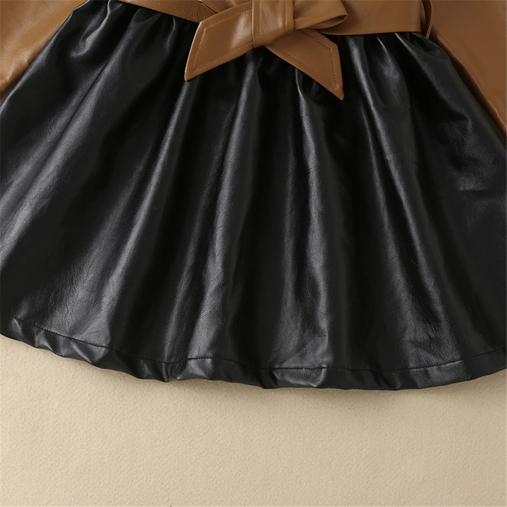 Evelina Girl PU leather dress