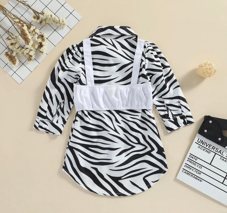 Zara zebra shirt dress