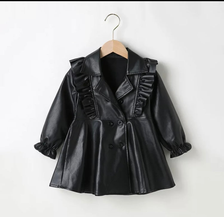 Freda leather frill jacket.