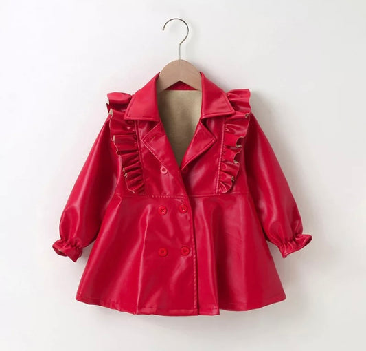 Freda leather frill jacket.