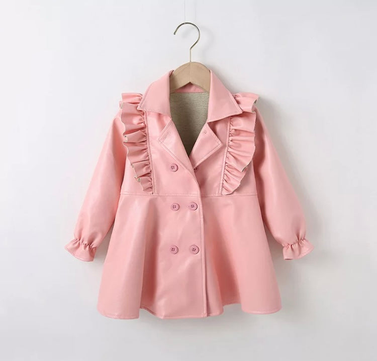 Freda leather frill jacket.