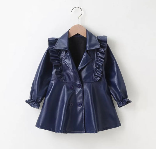 Freda leather frill jacket.